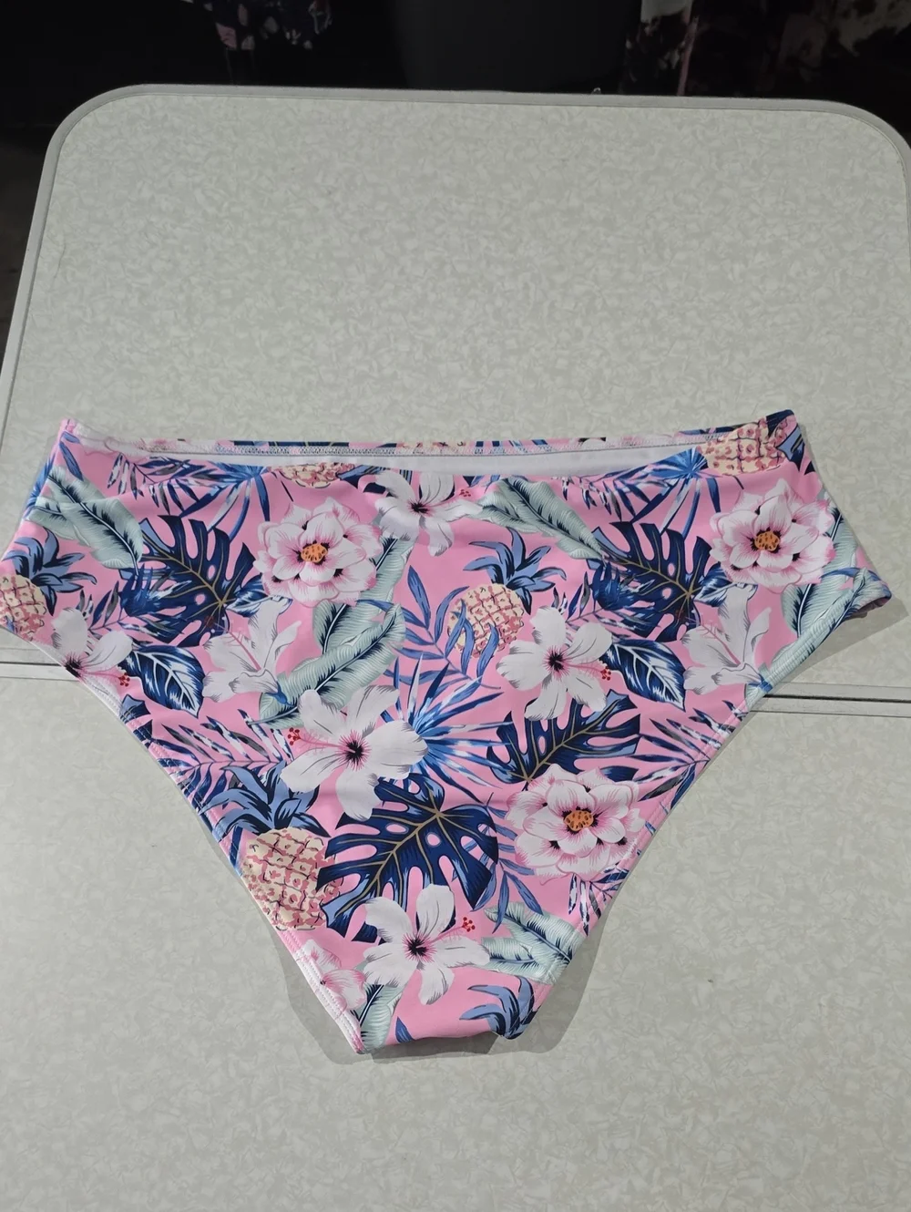 Pink Tropical Floral Swimdress with High-Waist Bikini Bottoms Size 4X Never Worn
